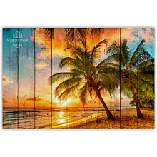 Панно с рисунком закат Creative Wood Природа Море - Тропический закат